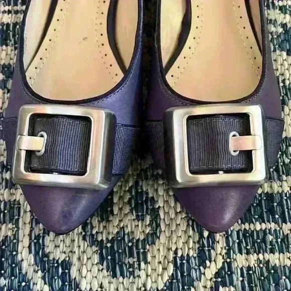 Adrienne Vittadini Blue buckle detail flat shoe Bernadine size 6 - Picture 3 of 14